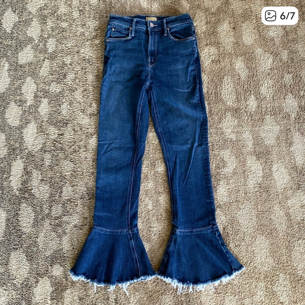 MOTHER denim cha cha fray hem jeans
